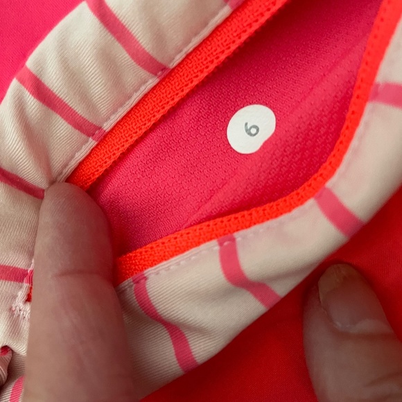 Lululemon Pace Rival Skirt Skort II Electric Coral/Quiet Stripe RARE 6 - Picture 4 of 7